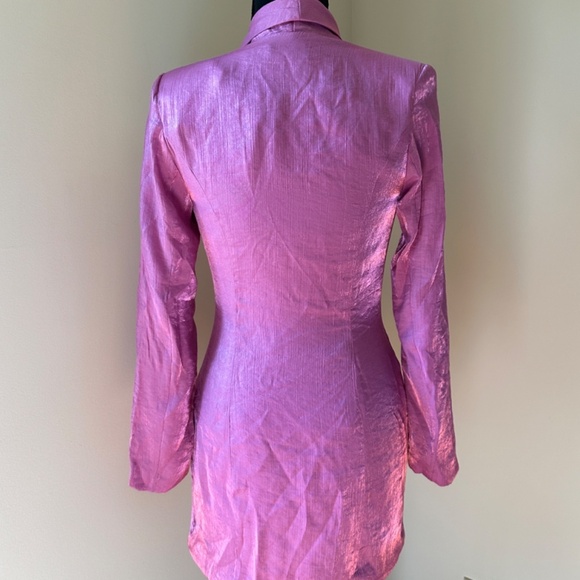 *PRETTYLITTLETHING* Pink Button Down Blazer Suit Jacket Size 0 - Picture 4 of 7